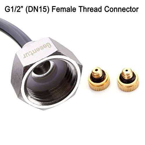 CozyCabin Outdoor Misting Cooling System - 42.6ft (13m) Misting Line (with G3/4" Female Thread Connector) + 19 Brass Mist Nozzles for Patio Garden Greenhouse, Simply to Install - Thumbnail 6