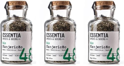 Basilic – Lot de 3 pots de 25g – Saveur intense et légèrement piquante – Herbe aromatique et polyvalente – Origine portugaise – Produit gastronomique