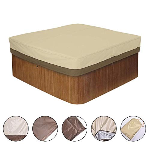 Cubierta Para Jacuzzi, Cuadrada Funda Para Bañera De Hidromasaje Cubierta SPA Con Dobladillo Elástico, Impermeable, Anti-UV, A Prueba De Polvo, Cubierta Para Protección De Jacuzzi Para Invierno