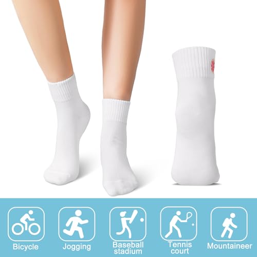Image of Eurzom 10 Pairs Socks Womens Crew Elastic Ankle Length Cotton Socks Aesthetic Cute Lightweight Low Cut Gifts for Women