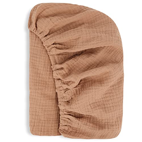 Image of Metplus Soft and Breathable 100% Cotton Muslin Baby Crib Sheets for Mini Size Crib Mattress, 24 x 38 inches - Durable Baby Bedding for Boys and Girls