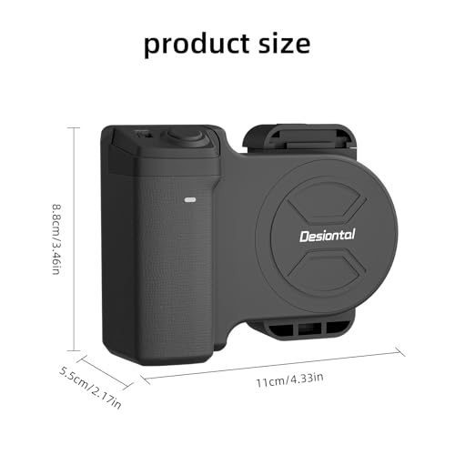 Phone Camera Grip Snap Grip for iPhone 16/15/14/13/12/11 Plus Pro Max with Tripod & Detachable Shutter Remote,Smartphone Selfie Handle for Android Phone Vlog Video Shoot