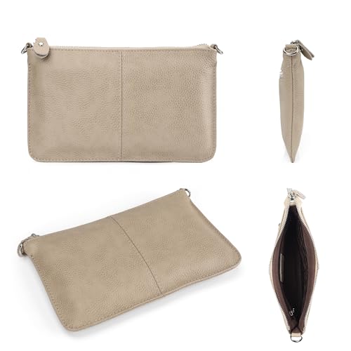 Image of befen Genuine Leather Wristlet Clutch Wallet Purses Small Crossbody Bags for Women with RFID Blocking Card Slots