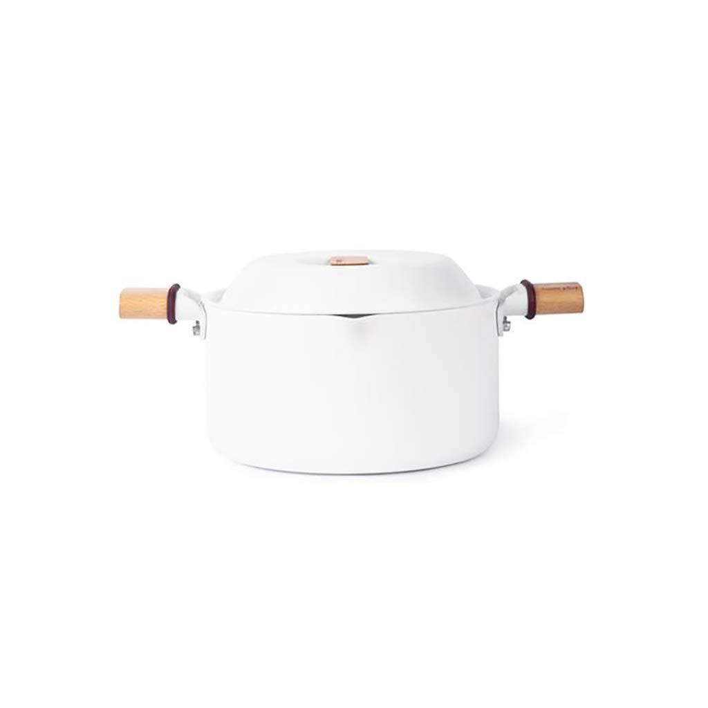 Pot Pan Wok قدر عموم صلصة عموم عموم وعاء صغير مع مقبض خشبي مثالي للحليب الغليان، صلصة، مقيم، المعكرونة، المعكرونة Cooking Cookware (Color : White)