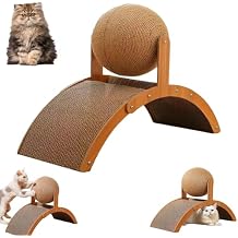 Cat Scratching Ball on Stand, Interactive Cat Scratcher with 360 Rotating Sisal Ball, Cat Scratching Post with Arch Bridge Balls, Cat Scratcher Board for Indoor,Protects Furniture & Rugs 1pcs