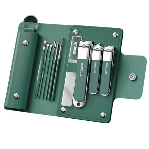 Image of 10 in 1 Nail Clipper Set | Professional Manicure & Pedicure Kit for Men & Women | Stainless Steel Nail Care Grooming Kit with Travel Case | Portable Personal Care Set