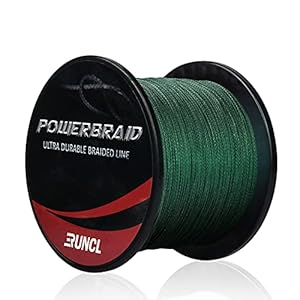 RUNCL PowerBraid Fishing Line 4/8/9 Strands, Braided Fishing Line 300/500/1000Yds – Seamless Weaving Tech, Enhanced Coating Tech, Zero Stretch, High Sensitivity, Smaller Diameter – Braid Line 15-115LB