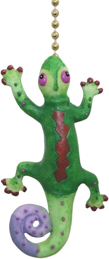 Clementine Design Tropical Gecko Lizard Tiki Bar Ceiling Fan Pull Chain Light Nautical Beach Ocean Sea Life Decorative Extension