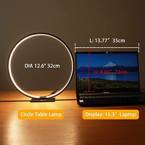 Masivel BLT896/1SBK Modern Circle Table Lamp Led Warm Light Nightstand Lamp Black Bedroom Lamp thumb #4