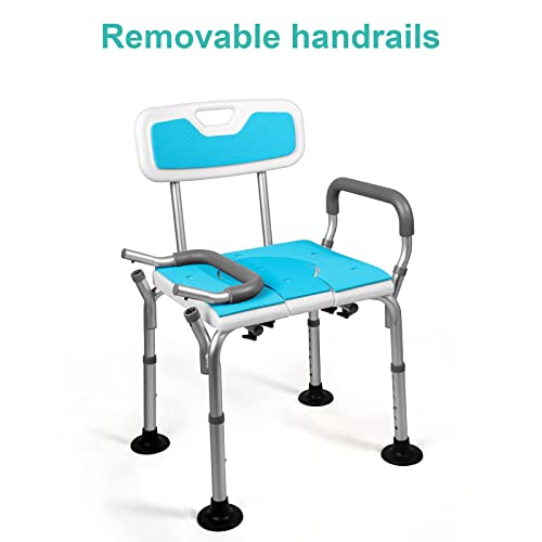 Arkantos 3 In 1 Shower Chair With Arms And Back, Medical Raised Adjustable Toilet Seat Riser Safety Fame With Handles, Heavy Duty Bath Seat For Seniors, Disabled And Pregnant Holding Up To 300 Lbs #TOP3