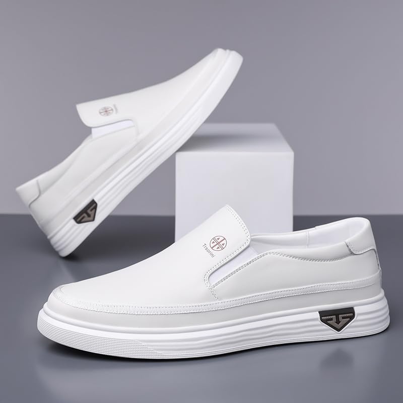Image of Trsorini Mens Casual Shoes Soft Comfortable Flat Lightweight Moccasin Classic Breathable Leather Men's Shoes