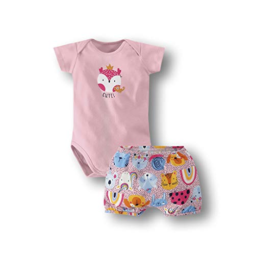 Conjunto Recém-Nascido Marisol Play meninas, Rosa, RN