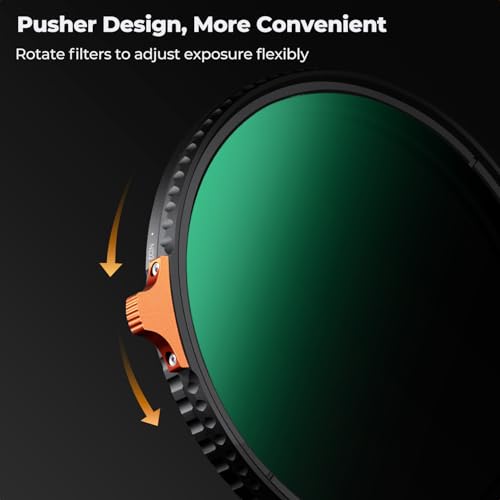 K&F CONCEPT 77mm Putter Variable ND Filter ND2-ND400 (1-9 Stops) 28 Multi-Layer Coatings Import AGC Glass Adjustable Neutral Density Filter for Camera Lens (Nano-X Series) - Thumbnail 5