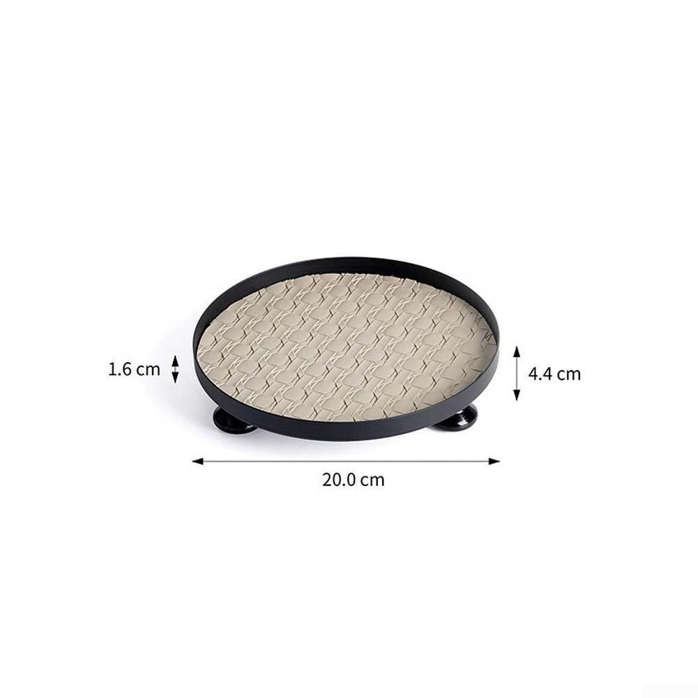 Bandeja Redonda de Antideslizante 20cm Decorativa Bandeja Redonda(White-30CM)