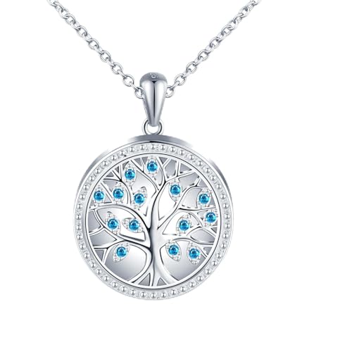 Collier arbre de vie argent 925 pour mères et filles avec médaillon photo personnalisable