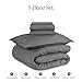 Bare Home Bed-in-A-Bag 5 Piece Comforter & Sheet Set - Twin XL - Goose Down Alternative - Ultra-Soft 1800 Premium Bedding Set (Twin XL, Grey/Grey)