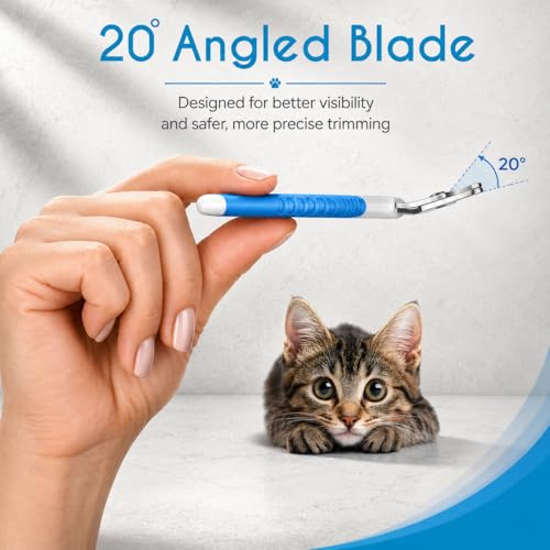 Image of Candure Cat Nail Clipper Stainless Steel Cat Claw Trimmers for Rabbits, Guinea Pigs, Birds, Puppies, Kittens and Small Animals Pet Nail Clipper for Professional and Home Use 4 inch White & Blue