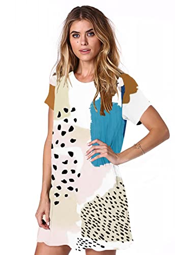 Image of Alaster Women's Casual Summer T Shirt Dress Loose Short Sleeve Tunic Dress with Pocket for Women