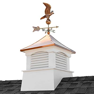 30" Square Coventry Vinyl Cupola with Eagle Weathervane by Good Directions