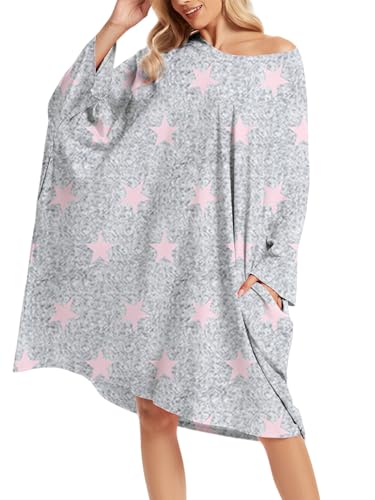 Image of CRIPOM Plus Size Moo Moos for Women Oversized Sleep Shirts for Women Oversized Nightgown with Pocket Fit S-5XL