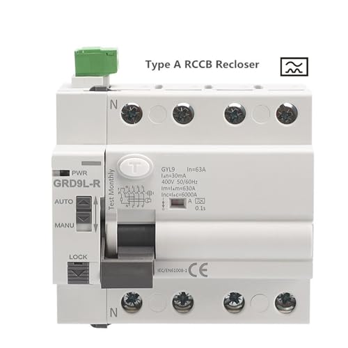 RCCB reconectador automatico de tipo A GRD9L-R 2P 63A 30mA rearmable automatico 2