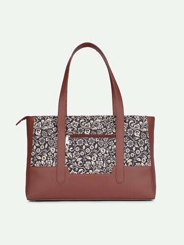 Image of ZOUK Handcrafted Vegan Leather Travel Tote Bag for Women with Multiple Compartments | Spacious Water-Resistant Shoulder Bag for Travel, Vacation, Day Trips |