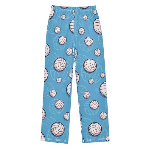 Volleyball Pattern on Blue Pajama Pants Long Track Pants Sweatpants Athletic for 6-14 Years