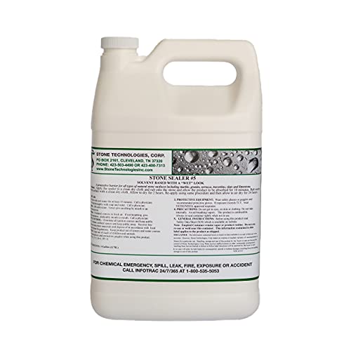 wet look granite sealer - Wet Look Solvent Based Stone Sealer #5 (1 Gallon) for Marble Granite Slate Limestone and Travertine