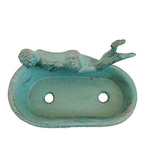 Bfrth Sculptures Decor Cast Iron Mermaid Soap Box Home Bathroom Balcony Soap Box Ornaments #TOP3
