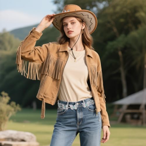 DOCILA Silver Butterflies Western Chain Belt Turquoise Cowboy Hat Band Women Country Jeans Dress Waist Link Belts Western Cowgirl Costume Accessories — view 5