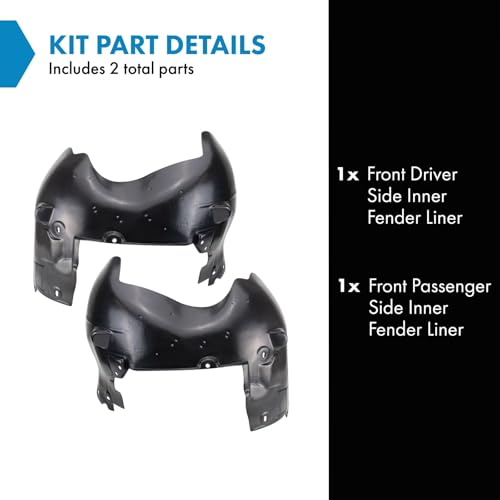 Image of TRQ Front Inner Fender Liner Set Compatible with 2007-2013 Chevrolet Avalanche 2007-2014 Suburban 1500 Suburban 2500 Tahoe GM1248181 GM1249181