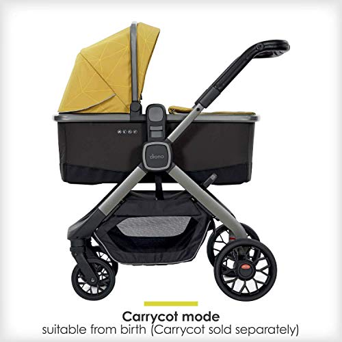 Diono Quantum2 3-In-1 Multi-Mode Stroller For Baby, Infant, Toddler Stroller, Car Seat Compatible, Adaptors Included, Compact Fold, Xl Storage Basket, Orange Facet #TOP2