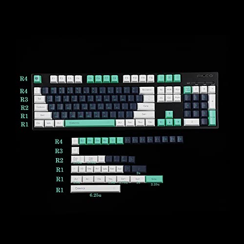 Image of 144 Opposite Sound Wave Keycaps Dye-Sub Thick PBT Cherry Profile Key caps for TKL 61 64 68 75 87 96 104 108 GMMK MX Mechanical Keyboard