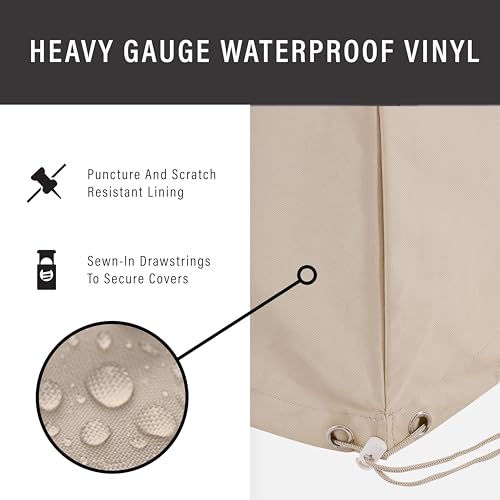 Crosley Furniture Patio Furniture Covers, Waterproof Outdoor Side Table Cover for Backyard, Deck, Tan - Thumbnail 6