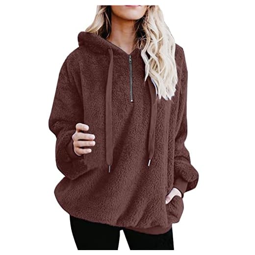 Mujer Sudadera Caliente y Esponjoso Tops Chaqueta Suéter Abrigo Jersey Mujer Otoño-Invierno Talla Grande Hoodie Sudadera con Capucha riou