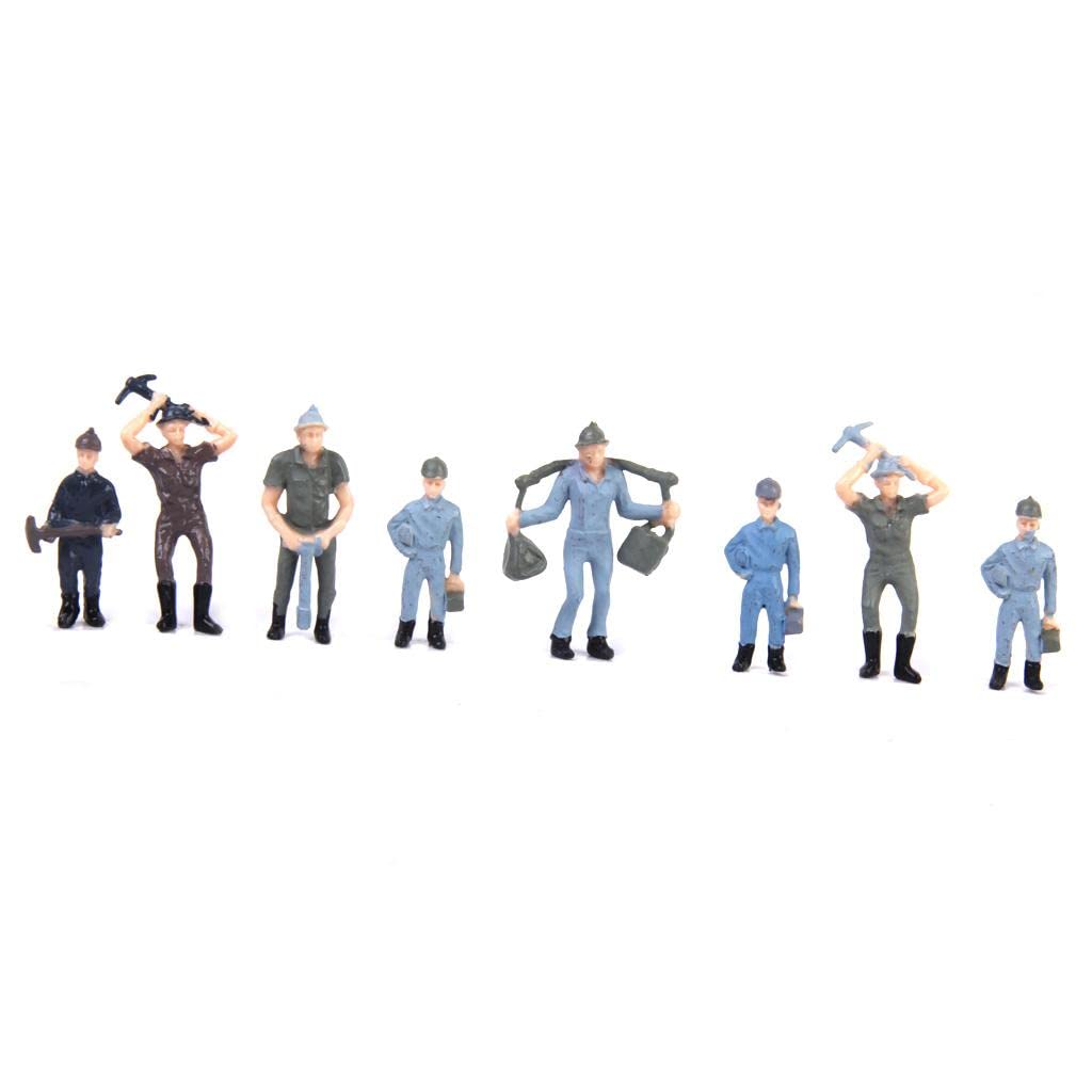 rockible 20pcs Painted Model Train Street Passenger People Figures Scale 1:25, Type E