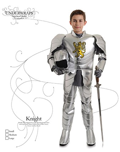 Underwraps Big Boy's Boy's Shining Knight Costume, Medium Childrens Costume, Silver, Medium #TOP2