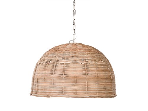 KOUBOO Dome Hanging Ceiling Lamp – Boho Rattan Pendant Light for Kitchen Island, Dining Room & Living Room – Modern Ceiling Light Fixture, Decor, Brown by Kouboo - Used condition - US$101.48