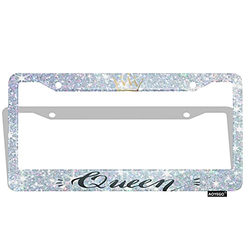 Compare Price bling queen license plate frame on
