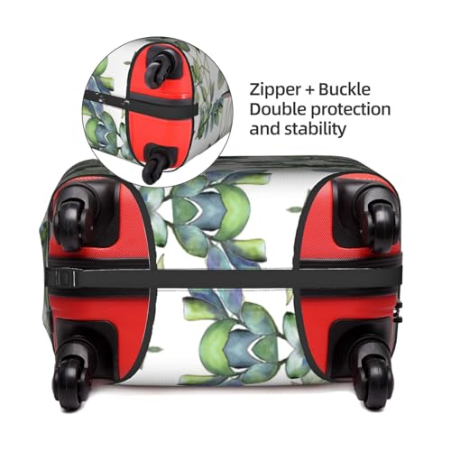 Housse de valise lavable et extensible avec motif eucalyptus vert taille S - 4