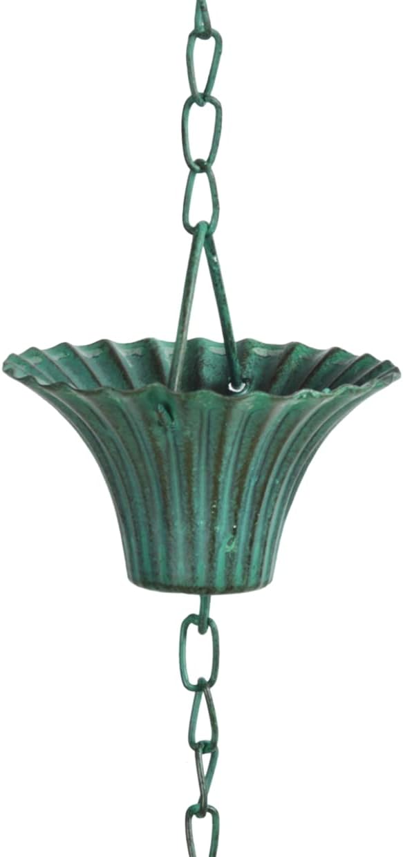 Esschert Design TH88 Verdigris Rain Chain