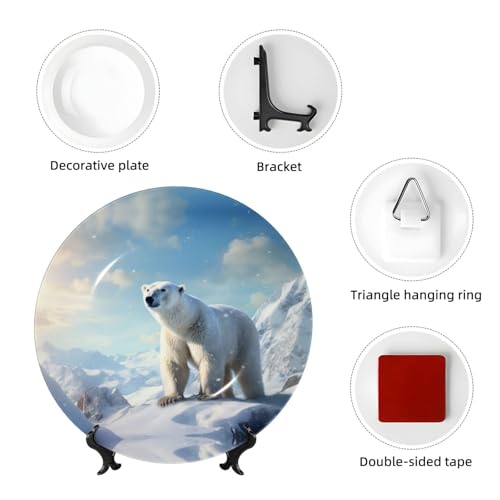 Plato decorativo Polar Bear In The Sun de porcelana miniatura 4