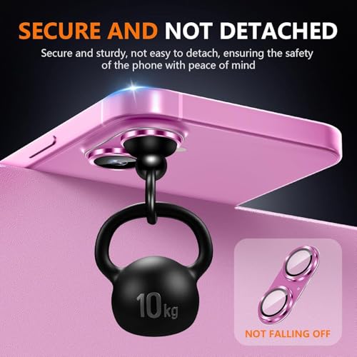 Image of Titanium Camera Lens Protector for iPhone 16 & iPhone 16 Plus Pink HD Clear 9H Tempered Glass, Scratch & Drop Resistant Camera Cover Case Friendly Waterproof Anti Bubble Easy Install Camera Protector