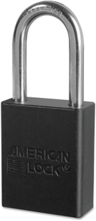 A1106BLK1KEY Padlock Keyed, Aluminum, Black