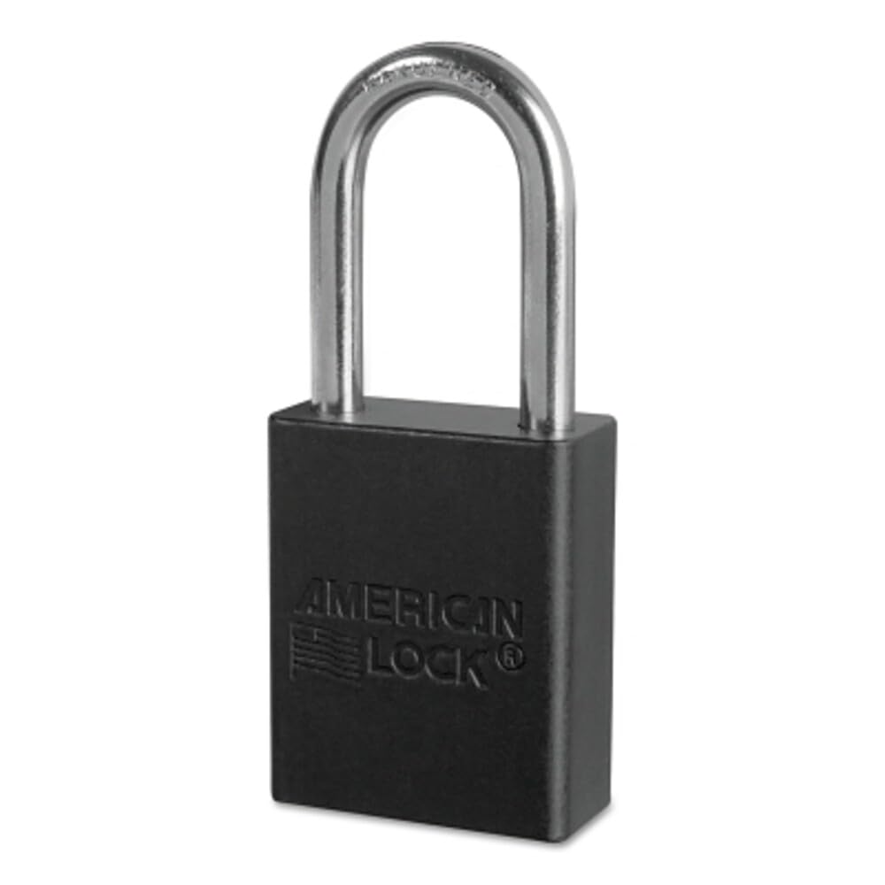 American Lock A1106BLK1KEY Padlock Keyed, Aluminum, Black