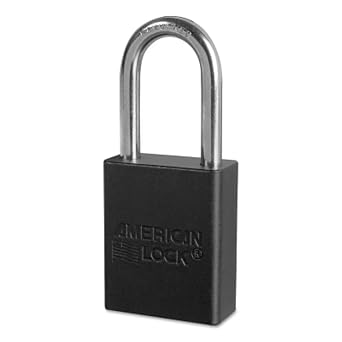 American Lock A1106BLK1KEY Padlock Keyed, Aluminum, Black