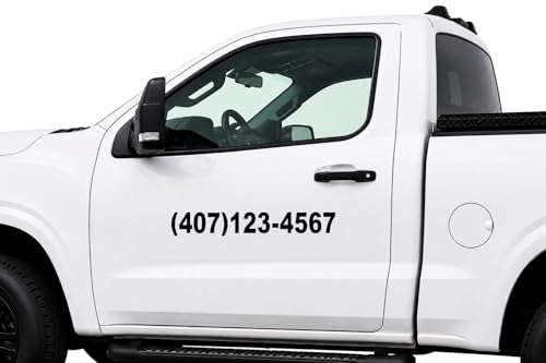 Set of 2 Custom Phone Number Decals for Commercial Trucks Vans Pick up Semi Truck Car Window Retail Store Front Vinyl Decal Stickers (20" x 3")