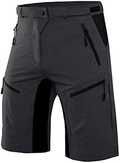 Wespornow Men's-Mountain-Bike-Shorts-MTB-Cycling-Shorts with Zipper Pockets Black Grey