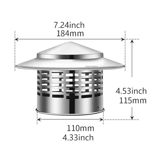 Protector para chimenea Estilo B en tejado exterior contra la intemperie 6