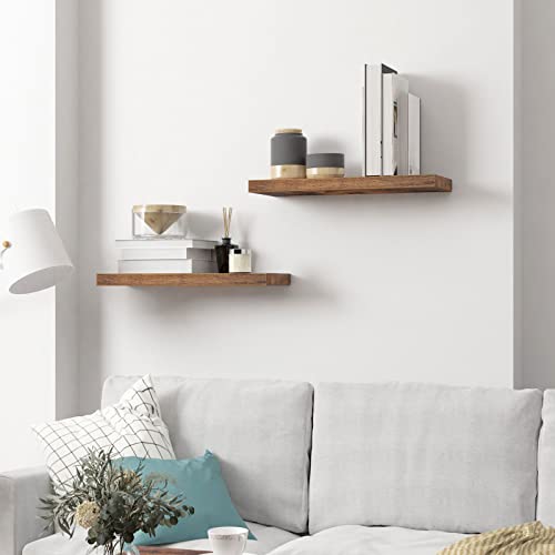 HOOBRO Floating Shelves, Wall Shelves Set of 2, Wall Mounted Shelves, 60cm, Wall Display Racks, Decorative Hanging Shelf, Wooden Shelves, for Bathroom, Bedroom, Kitchen, Office, Rustic Brown EBF60BJ01 - Cosy Home Interiors HOOBRO Floating Shelves, Wall Shelves Set of 2, Wall Mounted Shelves, 60cm, Wall Display Racks, Decorative Hanging Shelf, Wooden Shelves, for Bathroom, Bedroom, Kitchen, Office, Rustic Brown EBF60BJ01 - Image 5